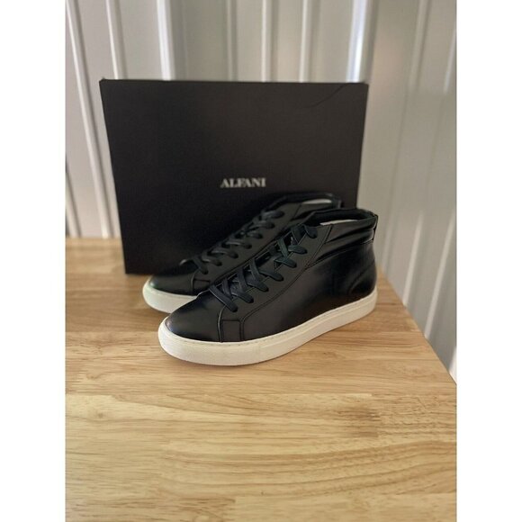 Alfani Other - Alfani Jensen Lace-up Mid-Top Sneakers Black Pull Tab Round Toe